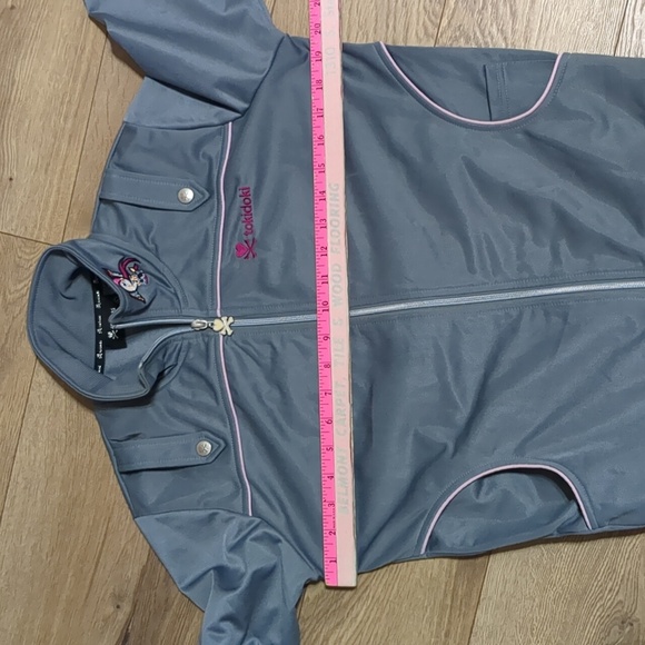 Tokidoki gray embroidered jacket skull cross bones women's size Large - Picture 8 of 11